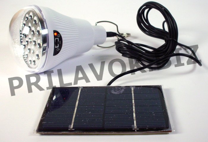 Лампа с аккумулятором и солнечной батареей GR-020