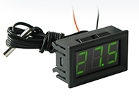 Фото Автомобильный термометр с выносным датчиком температуры и зеленым циферблатом