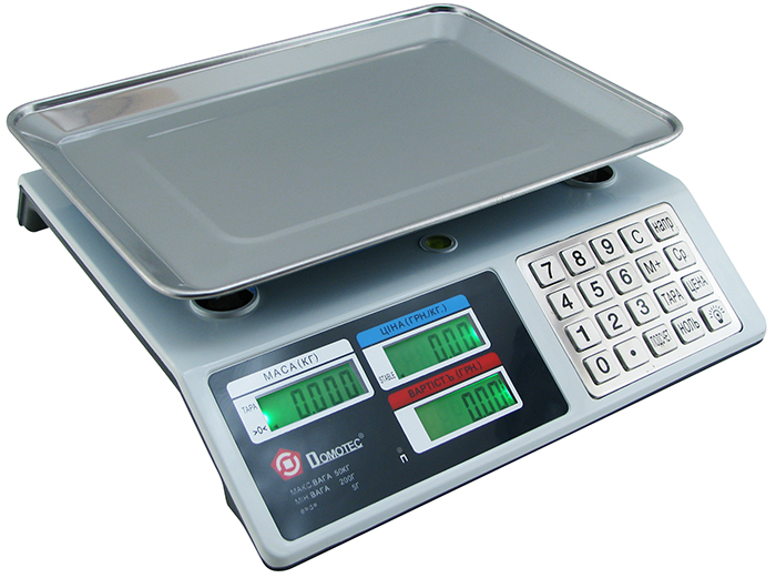 Торговые весы Domotec до 50 кг с металлическими кнопками