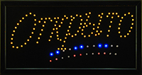 Фото Светодиодная LED вывеска Открыто желтая