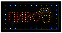 Фото Светодиодная LED вывеска панель Пиво (с бокалом)